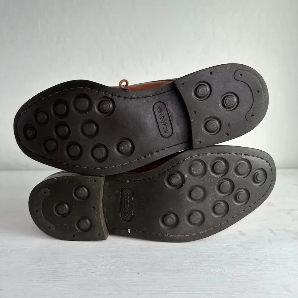 Cole Haan Cap Toe Oxford Shoes Men's 8.5  Balmoral Brown‎ Leather MADE IN ITALY